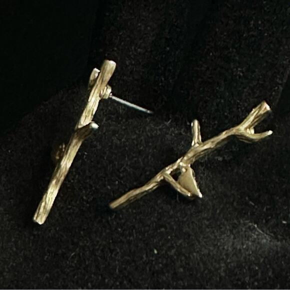 Vintage Artisan Tree Branch Post Earrings - Picture 4 of 5